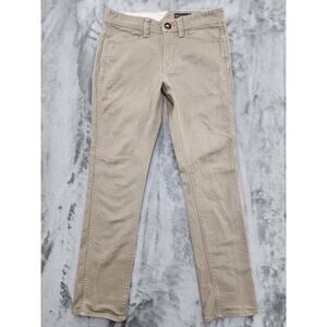 Volcom Stone Made Stretch Cotton Chino Pants Size 29 Tan Casual Straight Leg